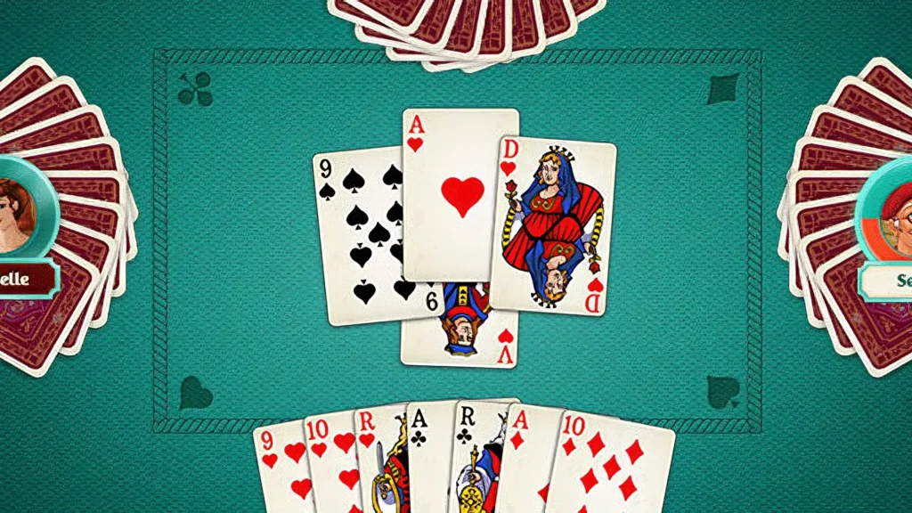 jouez à la belote à deux joueurs en ligne, un jeu de cartes classique français alliant stratégie et plaisir. parfait pour des parties rapides entre amis.
