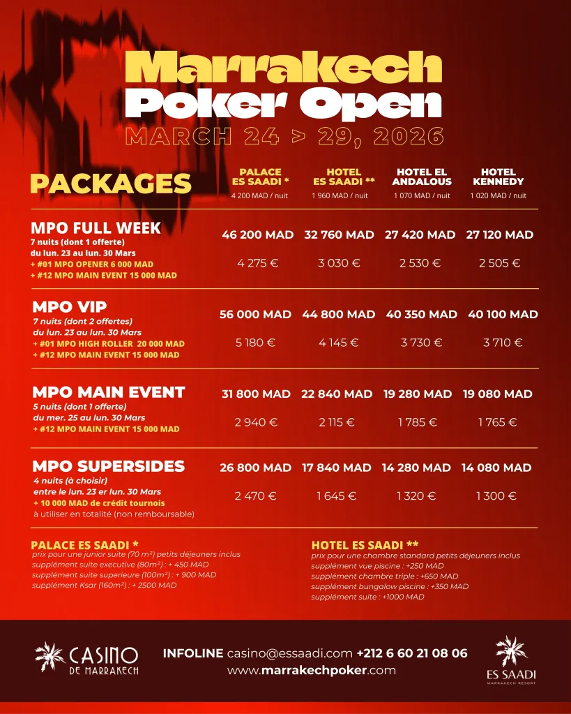 découvrez les opportunités uniques du poker à marrakech en : tournois, événements exclusifs et destinations incontournables pour les amateurs de poker.